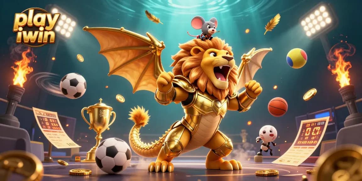Experience the excitement of play iwin with this vibrant 3D casino illustration filled with action.