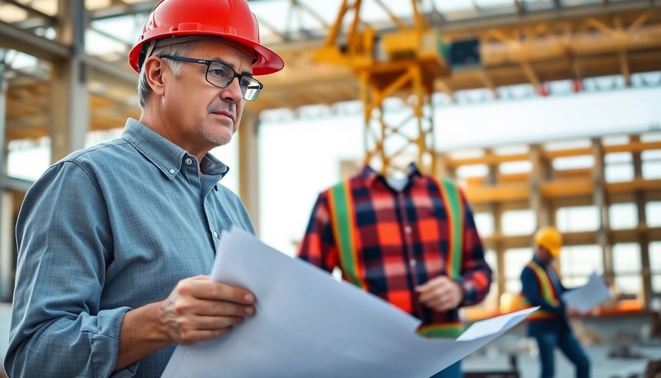 Engaging New Jersey Construction Manager facilitating teamwork on a busy construction site.