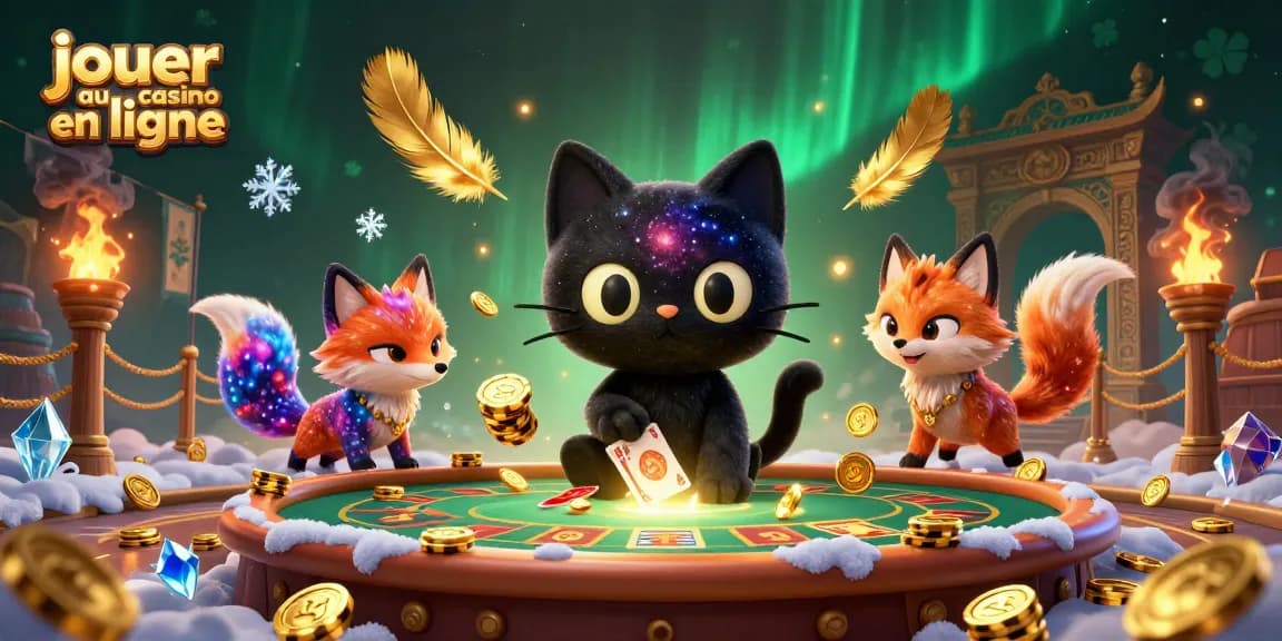 Jouer au casino en ligne avec des personnages fantastiques au centre d'une scène dynamique remplie de pièces d'or.