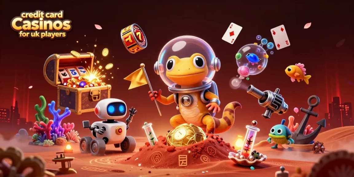 Experience the thrill of credit card casinos for uk players with the Martian gecko discovering a golden casino.