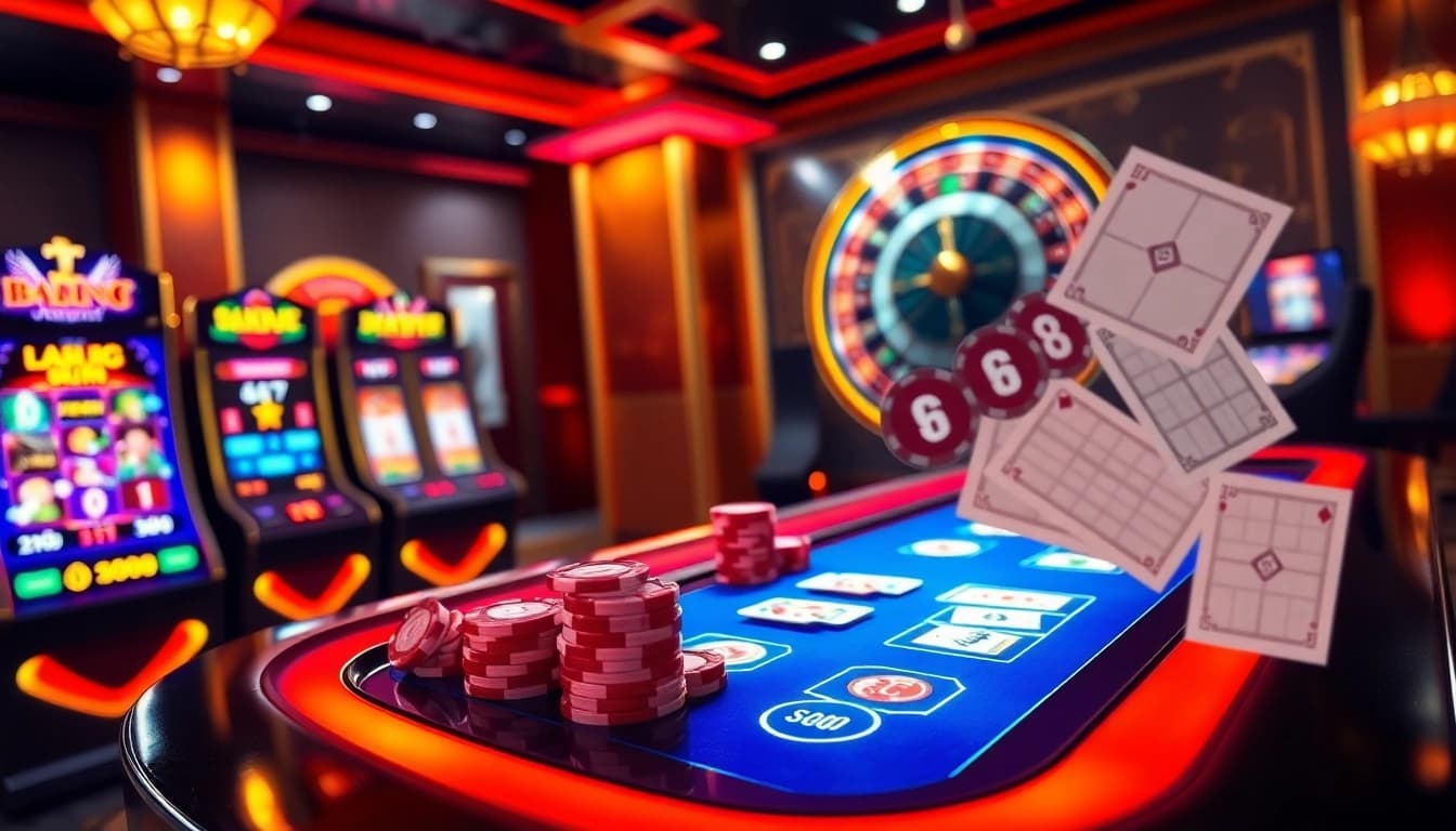 Experience gg88 with lively poker chips and digital slot machines at a luxury online casino.