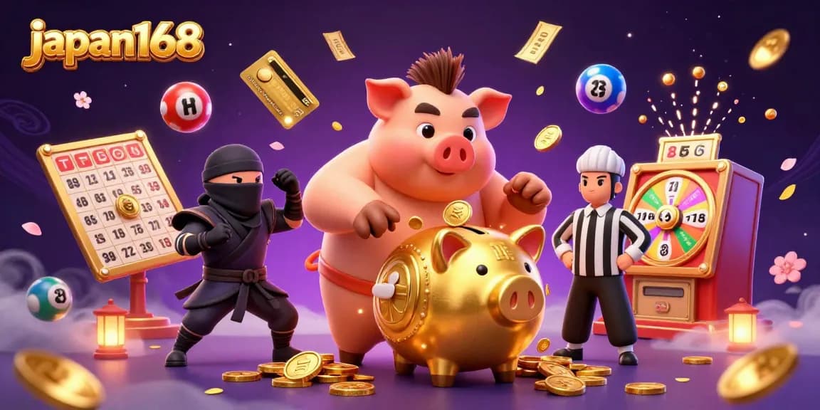 Experience thrilling fun at japan168 with a vibrant 3D casino scene showcasing action-packed characters and colorful elements.