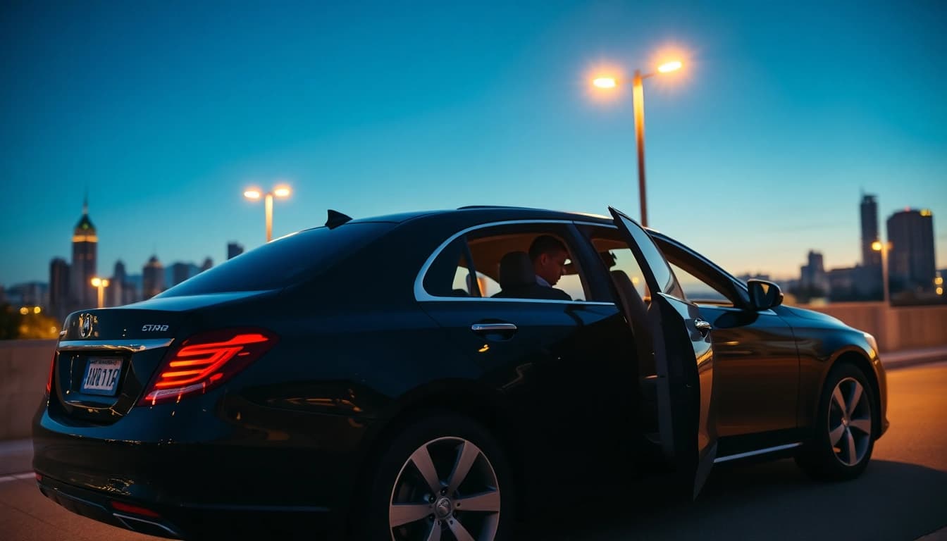 Experience exceptional Chauffeur Services near me with our professional driver in a luxury sedan.