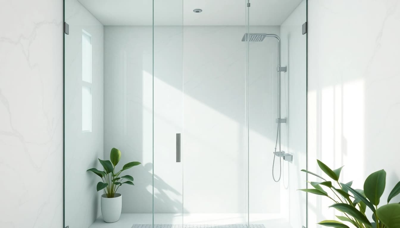 Experience elegant showers in a modern bathroom with stunning designs and soothing ambiance.