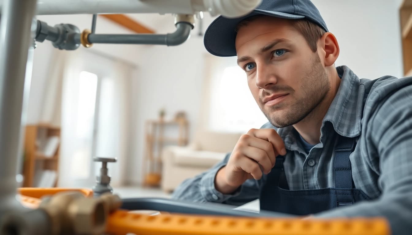 Trustworthy whole house repiping services Clearwater FL featured in a skilled plumber's focused work.