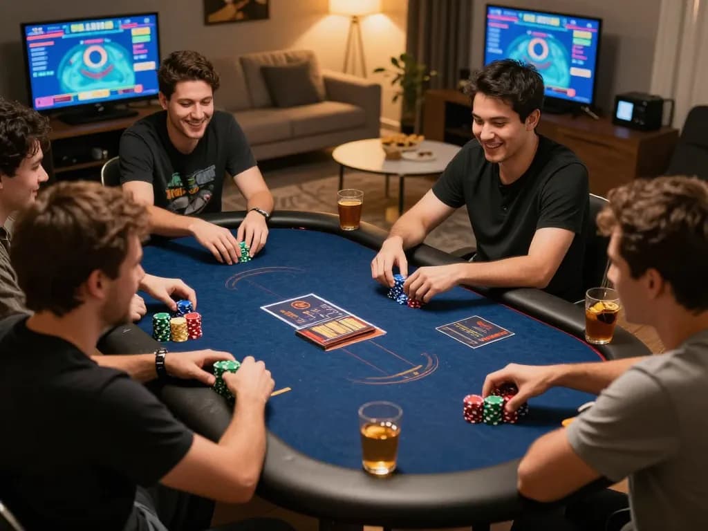 SUN WIN players enjoying an online poker game with vibrant chips and engaging gameplay atmosphere.