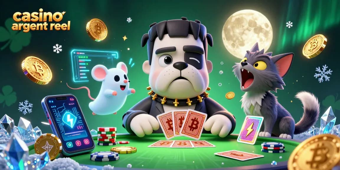 Expérimentez un casino argent réel avec un bulldog Frankenstein et des éléments de crypto-monnaie.