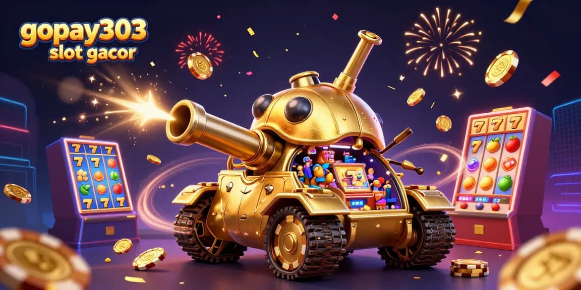 Mainkan gopay303 slot gacor dengan mesin slot yang menampilkan simbol buah beruntung dan jackpot.