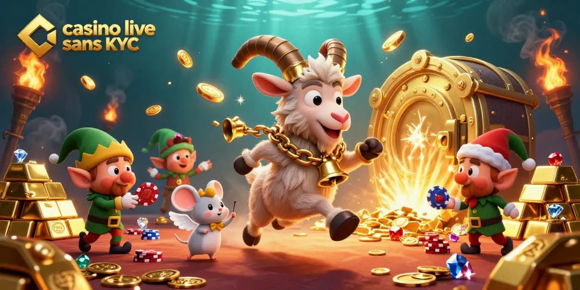 Jouez et gagnez au casino live sans KYC avec des personnages amusants dans un décor de fête.