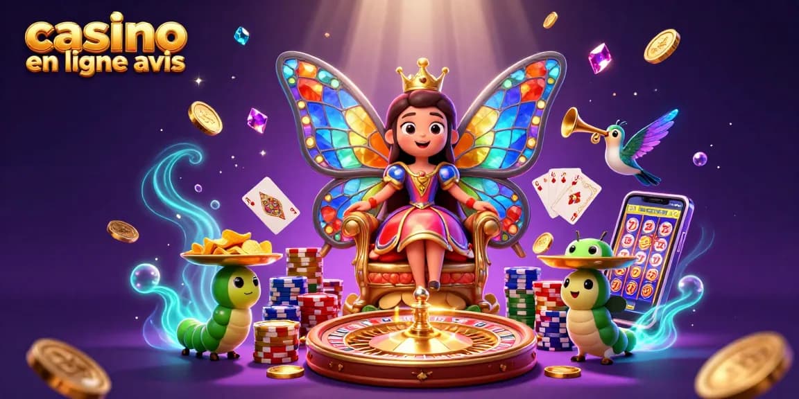 Évaluez les jeux de casino en ligne avis grâce à une illustration dynamique de jeux et casino.