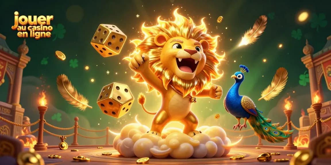 Jouer au casino en ligne avec des jeux de table et des machines à sous illustrés dans une scène dynamique et immersive.
