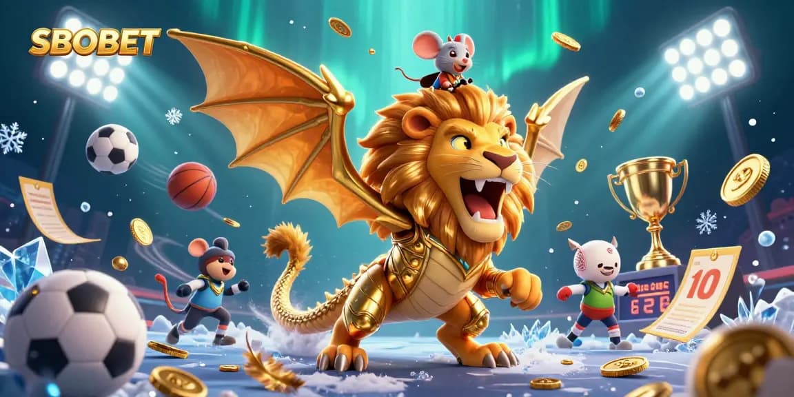 SBOBET enhances your sports betting adventure with dynamic gameplay and engaging elements in this vibrant illustration.