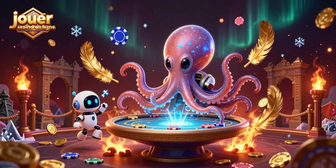 Jouer au casino en ligne avec un octopus extraterrestre dans un univers dynamique de jeux de casino.