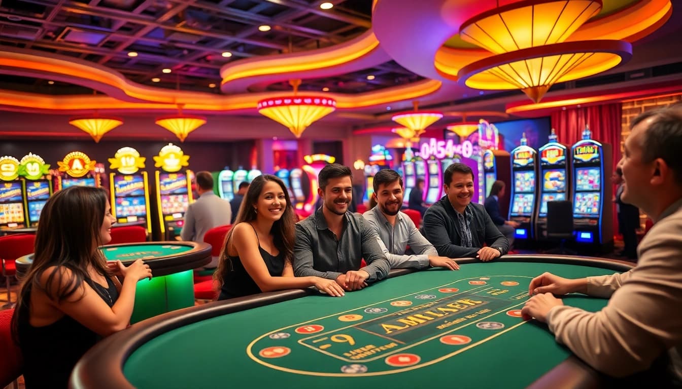 Experience the excitement of Non Uk Casino 2025 with engaging players at vibrant gaming tables.