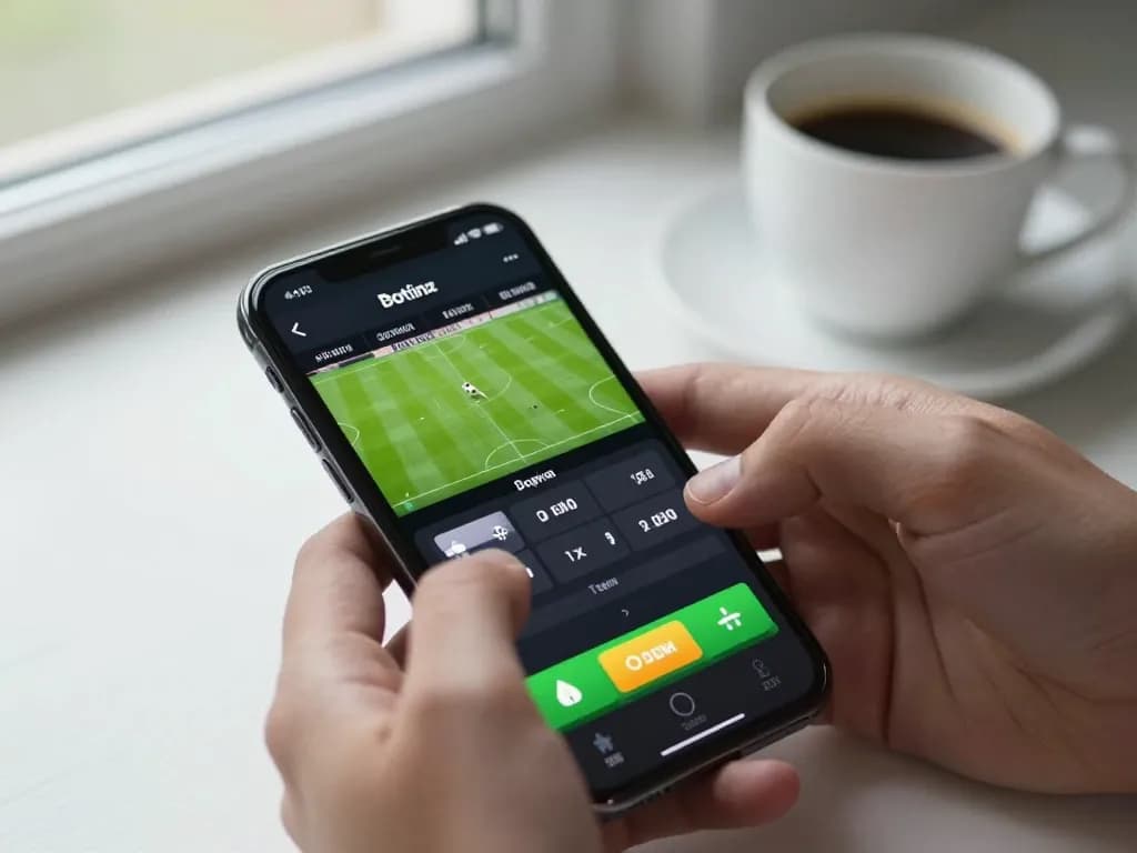Engaging mobile sports betting on okwin app with live match bets being placed.