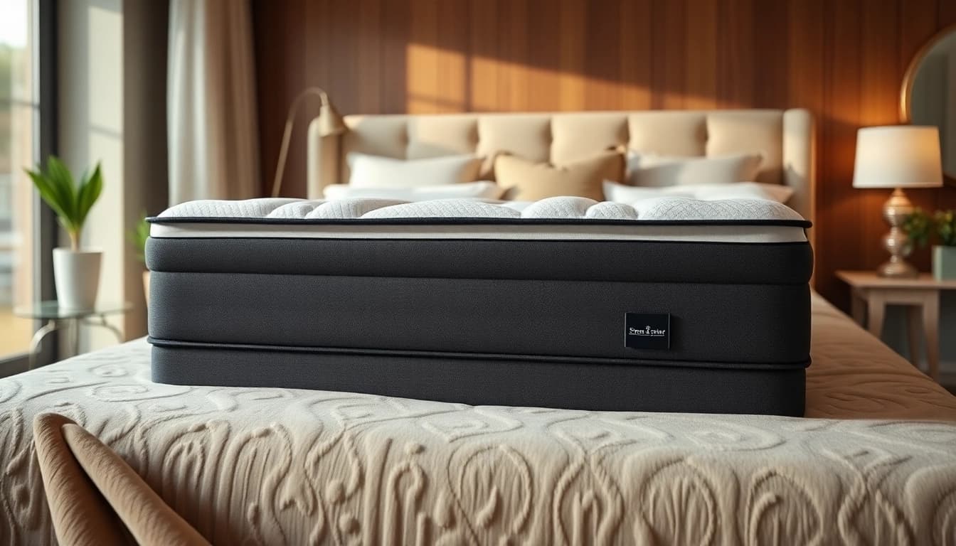 The stearns and foster box spring enhances luxury in a stylishly decorated bedroom.