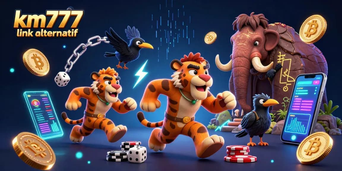 Win big with km777 link alternatif in a vibrant prehistoric casino filled with crypto elements.