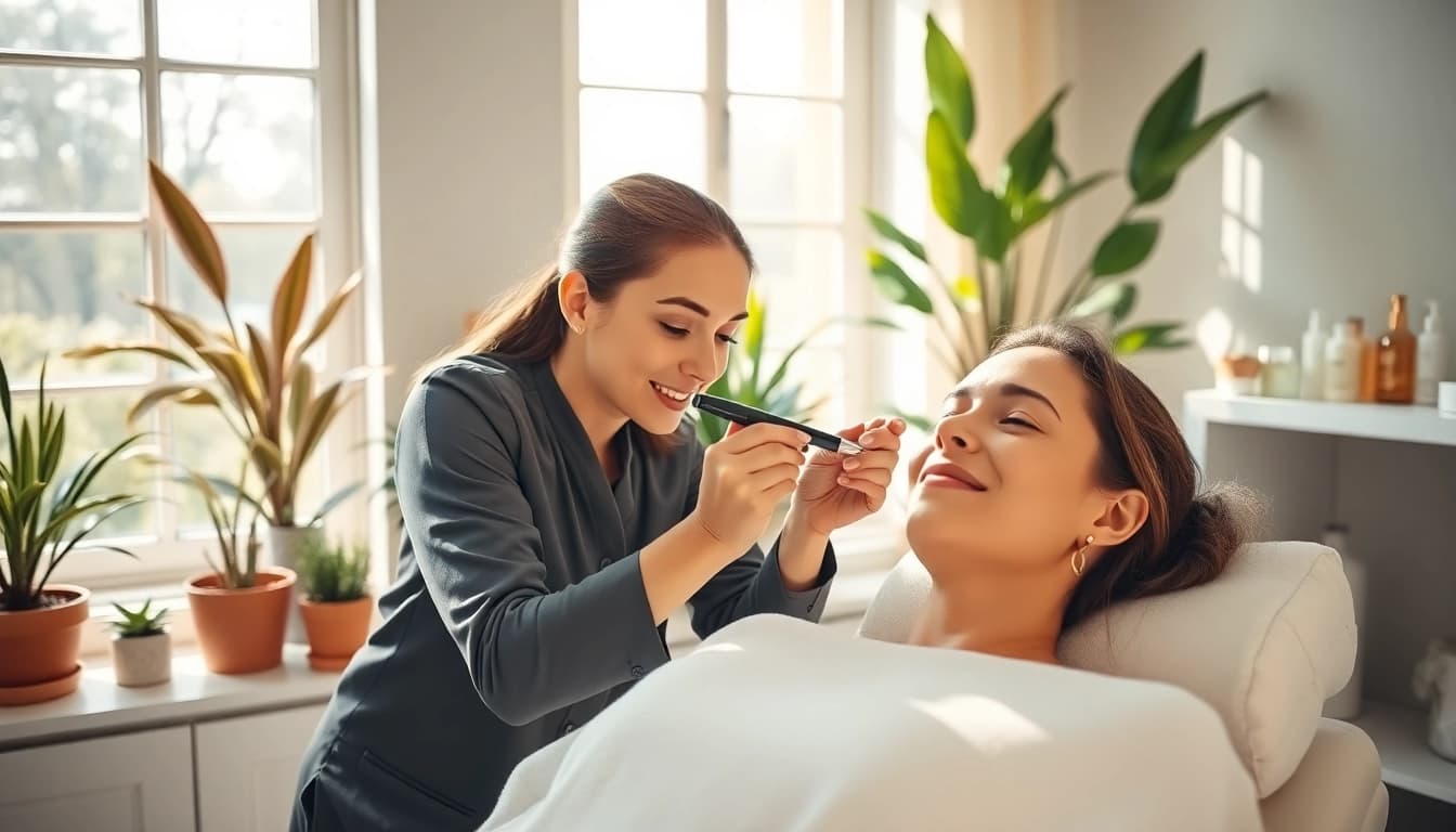 Esthetician Queens NY providing skincare treatment in a serene spa setting.