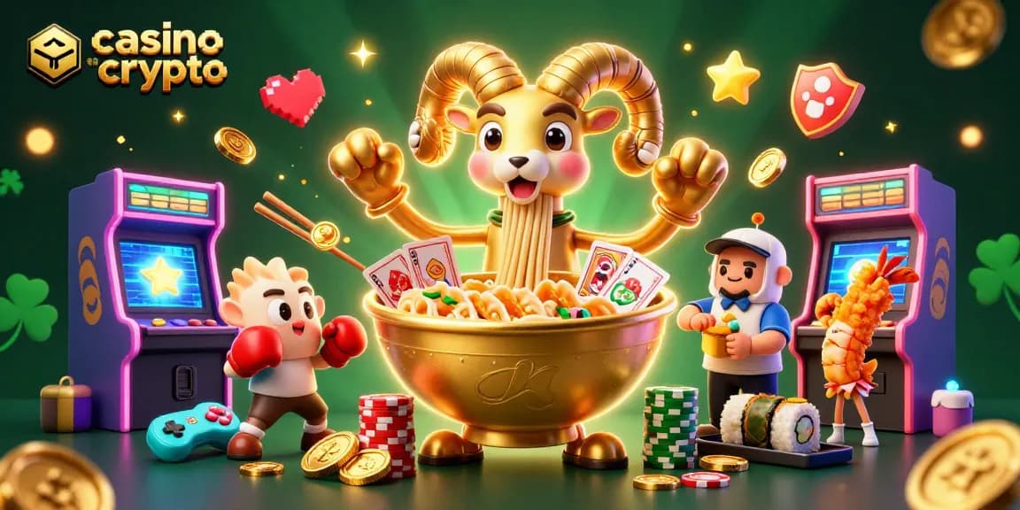 Découvrez l'univers captivant du casino en crypto avec une scène ludique et colorée.