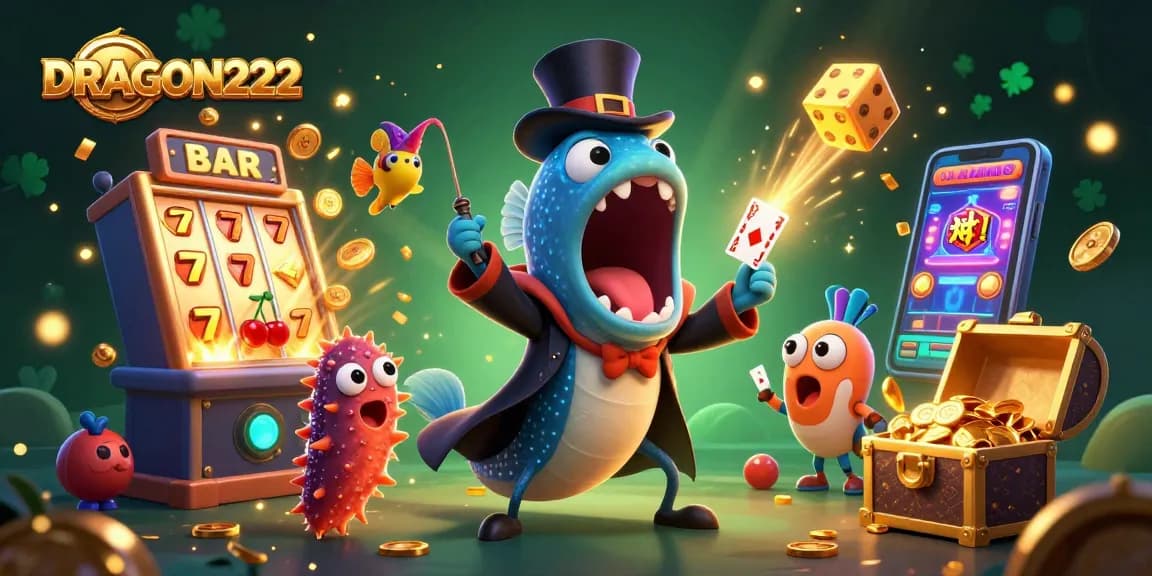 Join the action with DRAGON222 as captivating sea creatures entertain players in a vibrant casino atmosphere.
