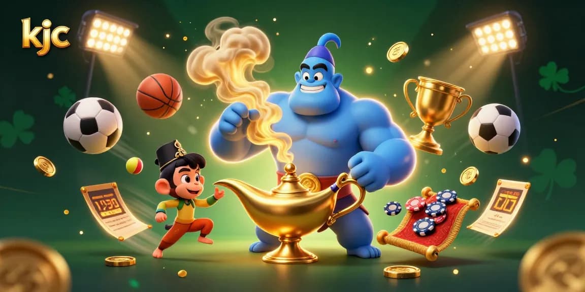 Win big with KJC by enjoying thrilling sports bets amidst vibrant colored scenes.