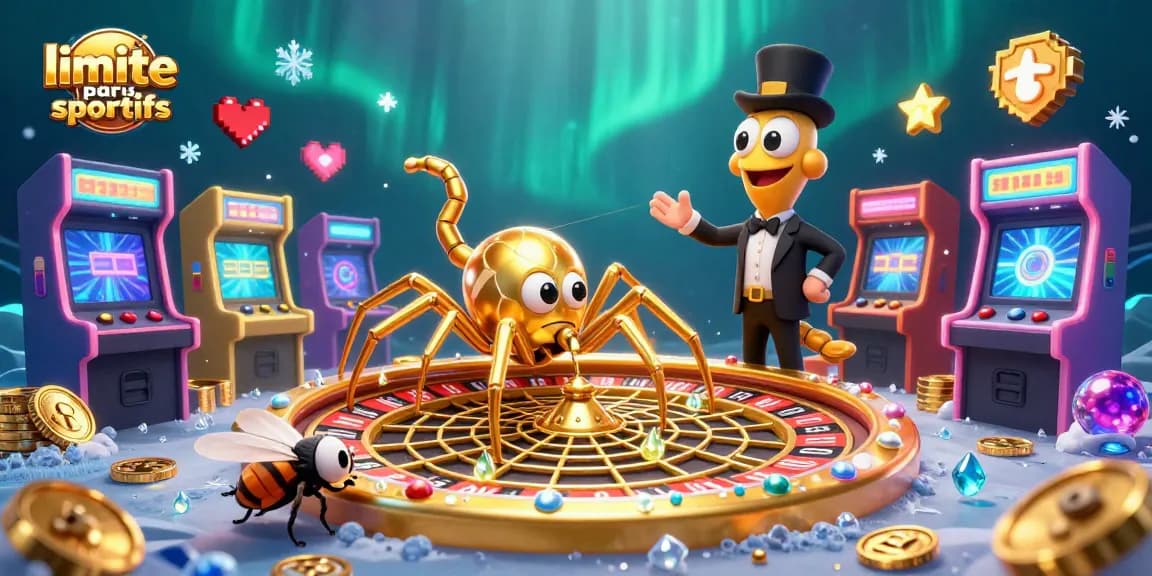 Placez des paris sur limite paris sportifs avec une araignée dorée et un croupier centipède.