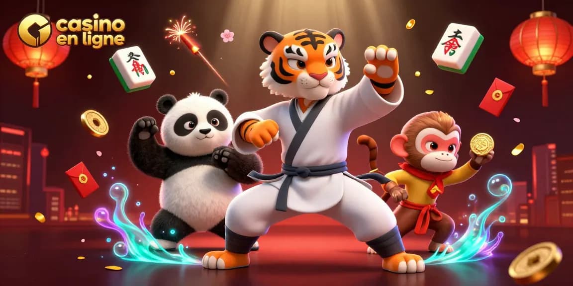 Plongez dans l'univers des jeux en ligne avec ce casino en ligne illustré, où le kung-fu rencontre le jeu.