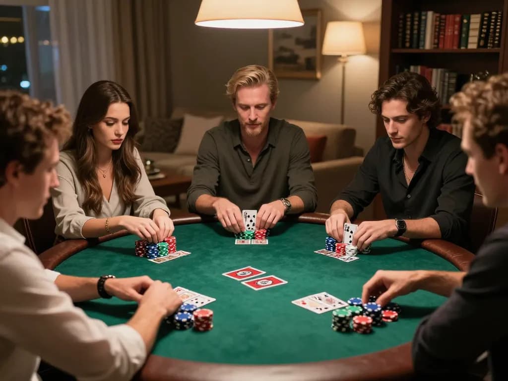 Cakhiatv hosts an engaging poker game night, showcasing players immersed in strategic gameplay.
