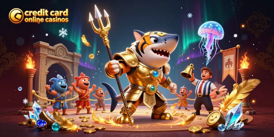 Experience the thrill of credit card online casinos with an epic underwater battle scene.