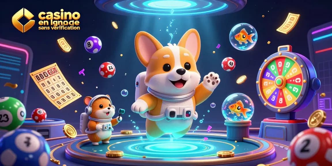 Profitez d'une ambiance de jeu incroyable dans un casino en ligne sans vérification avec des personnages animés flottants.