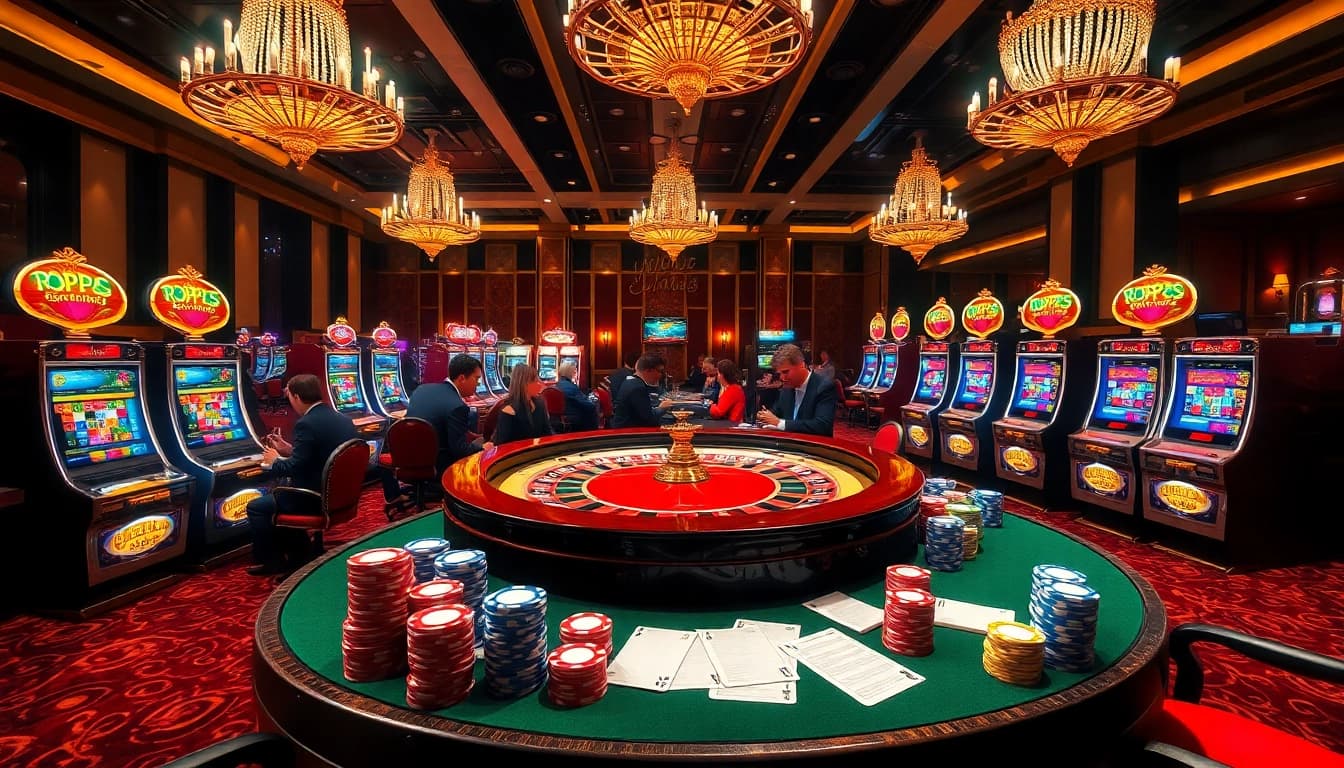 Experience the thrill of gambling at https://rr88.pizza/ with a luxurious roulette table and vibrant poker chips.