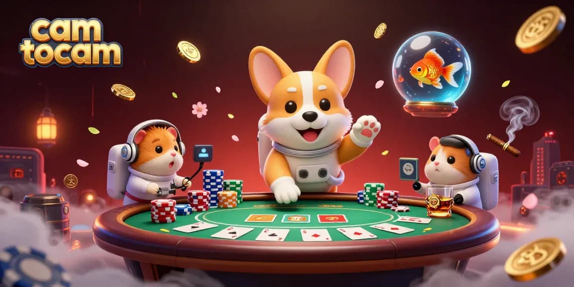Engage in cam to cam random video chats while floating in a fantastical casino scene.