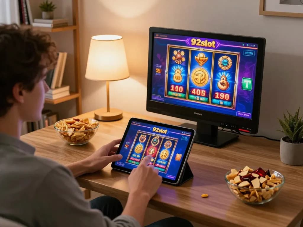 Player enjoying a thrilling session on the 92slot app, creating an engaging online gaming experience.