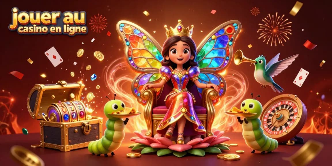 Jouer au casino en ligne avec la reine papillon et des éléments de jeu animés