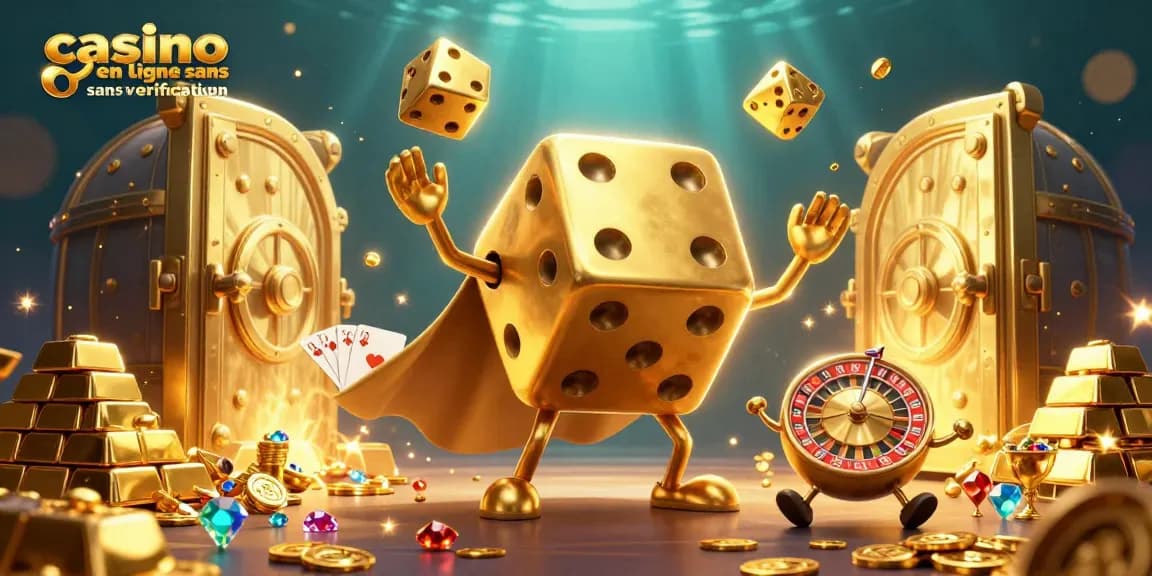 Gagnez avec les casinos en ligne sans vérification grâce à notre illustration dynamique colorée.