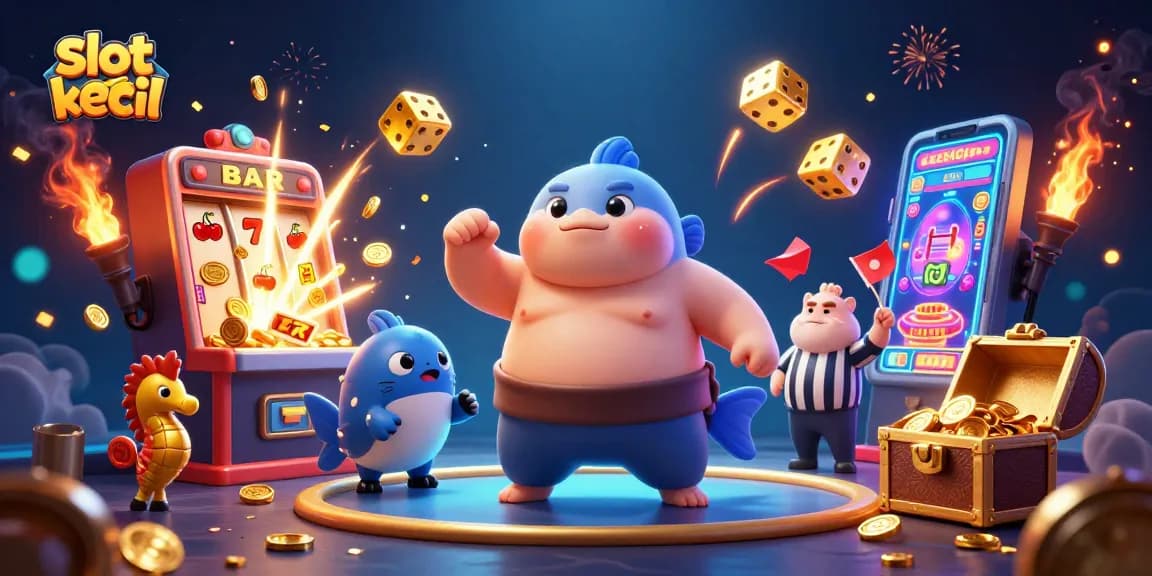 Menangkan jackpot di slot taruhan kecil dengan ilustrasi ceria dan detail meriah di kasino