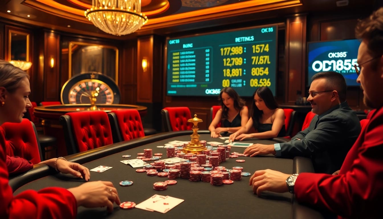 Experience thrilling gambling at OK365 with exciting poker action and vibrant casino atmosphere.