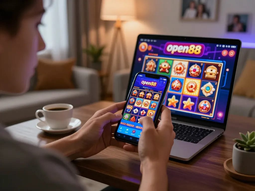 Engaging with the open88 app while enjoying mobile casino gaming from home