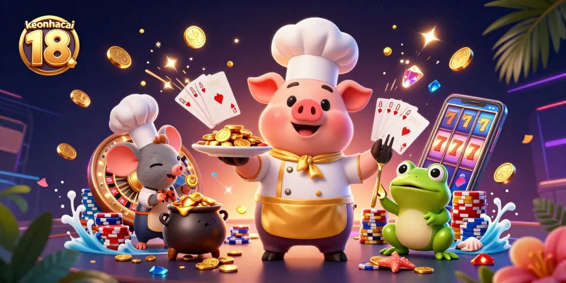 Playing with keonhacai 18 to win gold coins in an exciting casino scene
