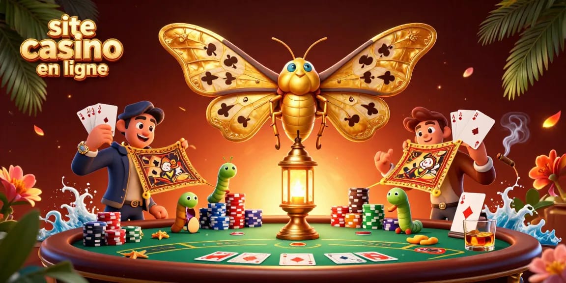 Découvrez des jeux de poker au site casino en ligne avec un papillon majestueux et des décors enchanteurs.