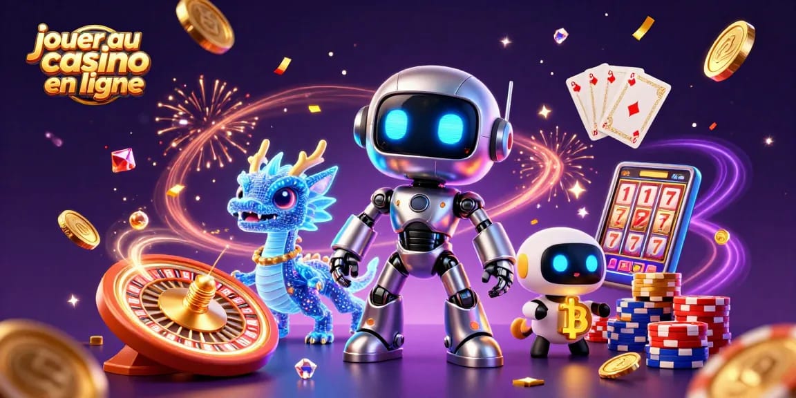 Jouer au casino en ligne avec des effets de feu d'artifice et des pièces d'or volantes.