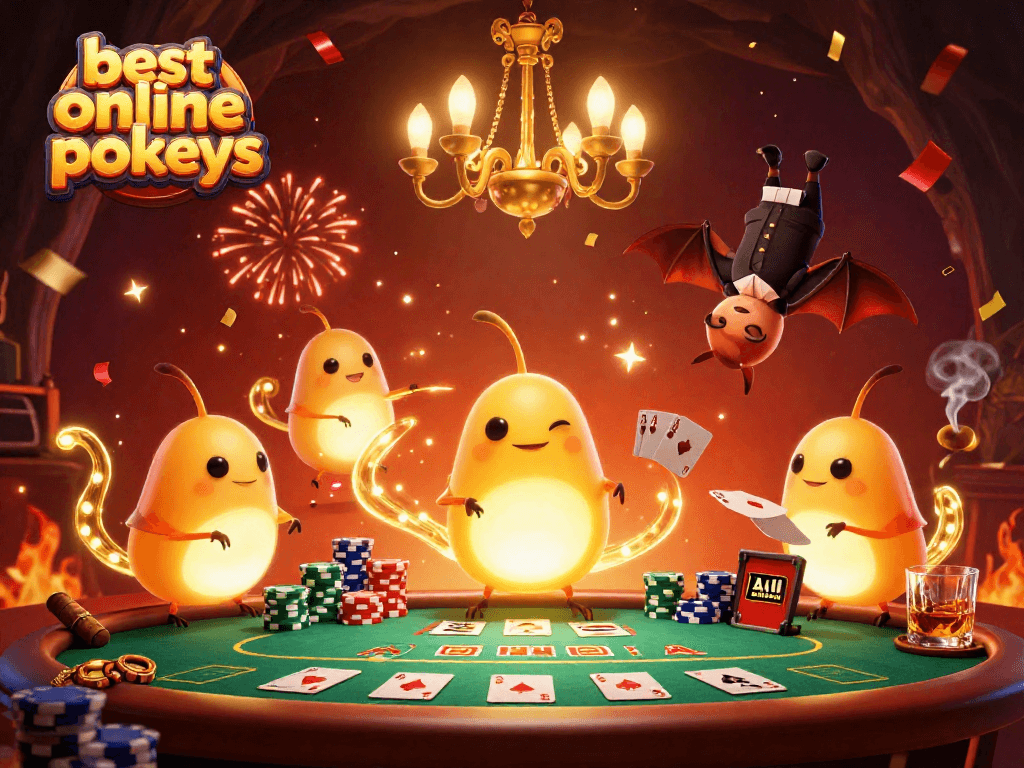 Play the best online pokies with illuminated glowworms in a vibrant cave casino scene.