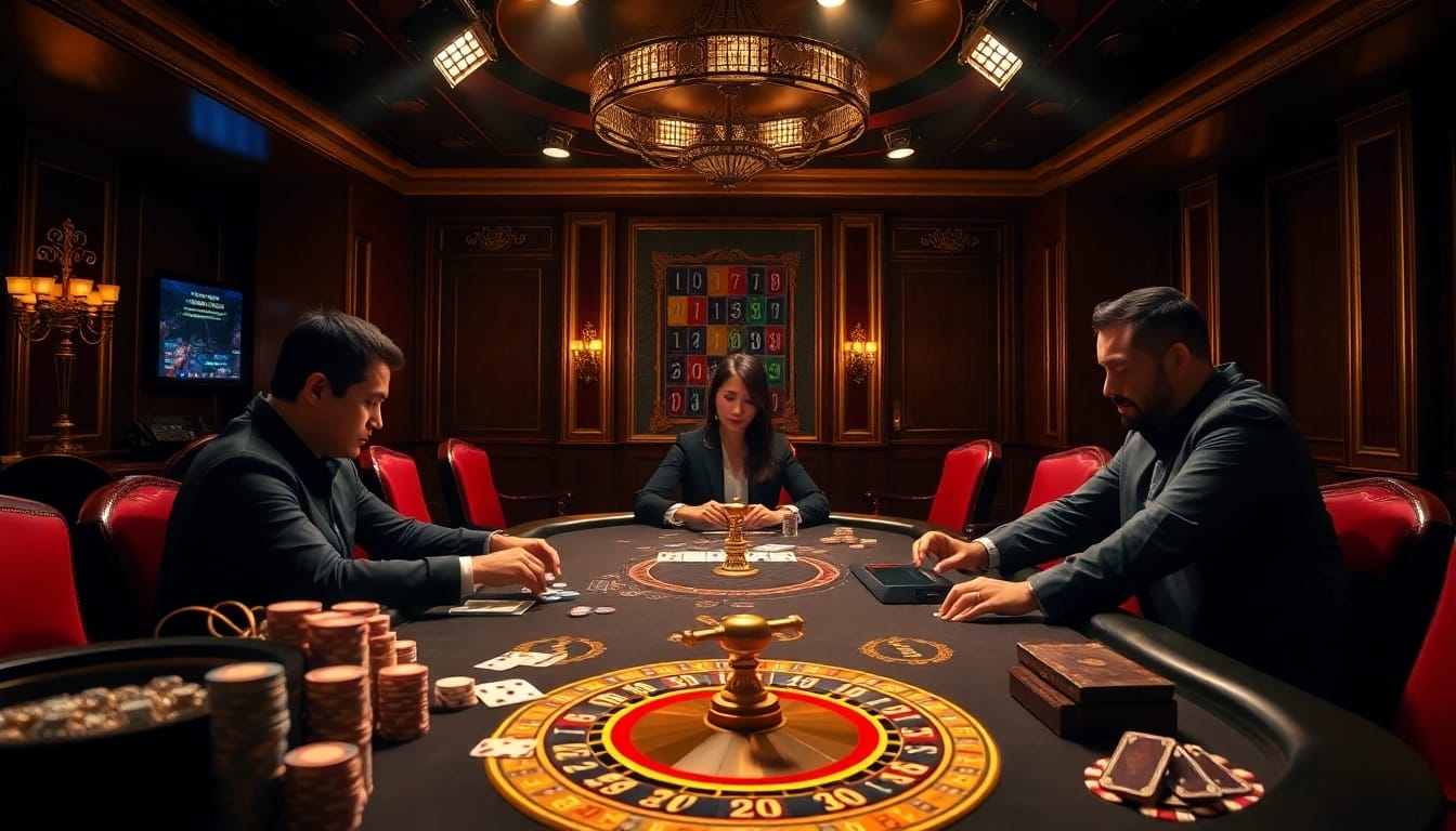 Experience the excitement of sbobet betting with a high-stakes poker table and professional players engaged in intense gameplay.