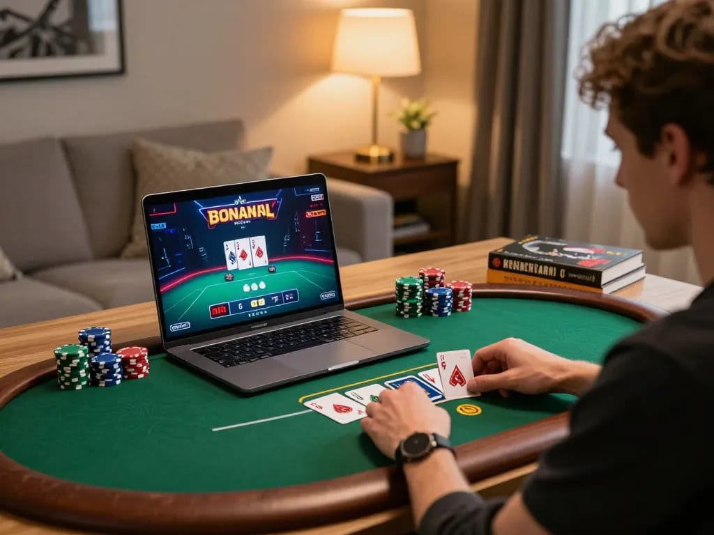 Engage in thrilling TT 88 online poker action from home with a stylish setup.