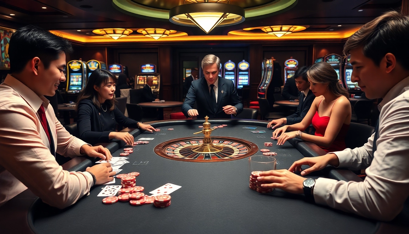 Experience the thrill of live betting at trang chủ lc88, featuring vibrant poker chips and engaging players.