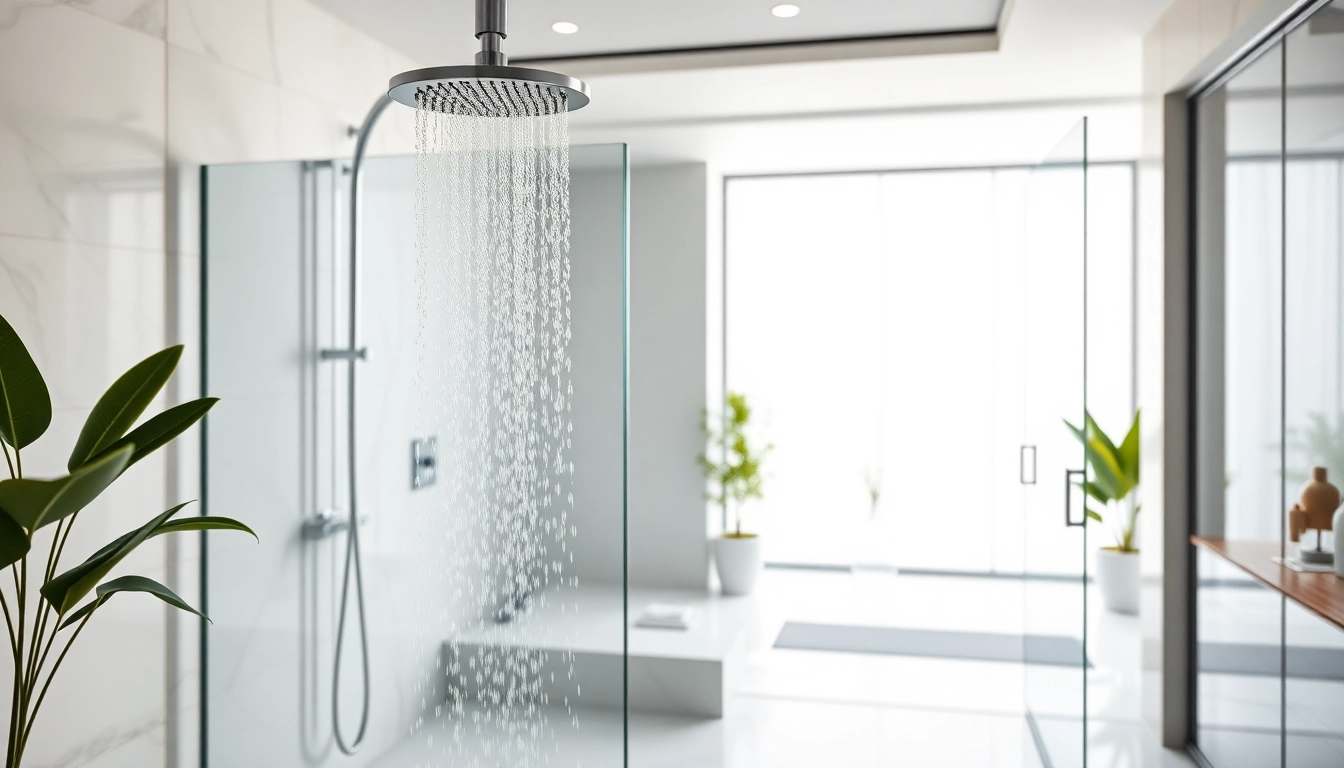 Elegant showers Australia showcased in a luxurious walk-in bathroom setting with natural lighting.