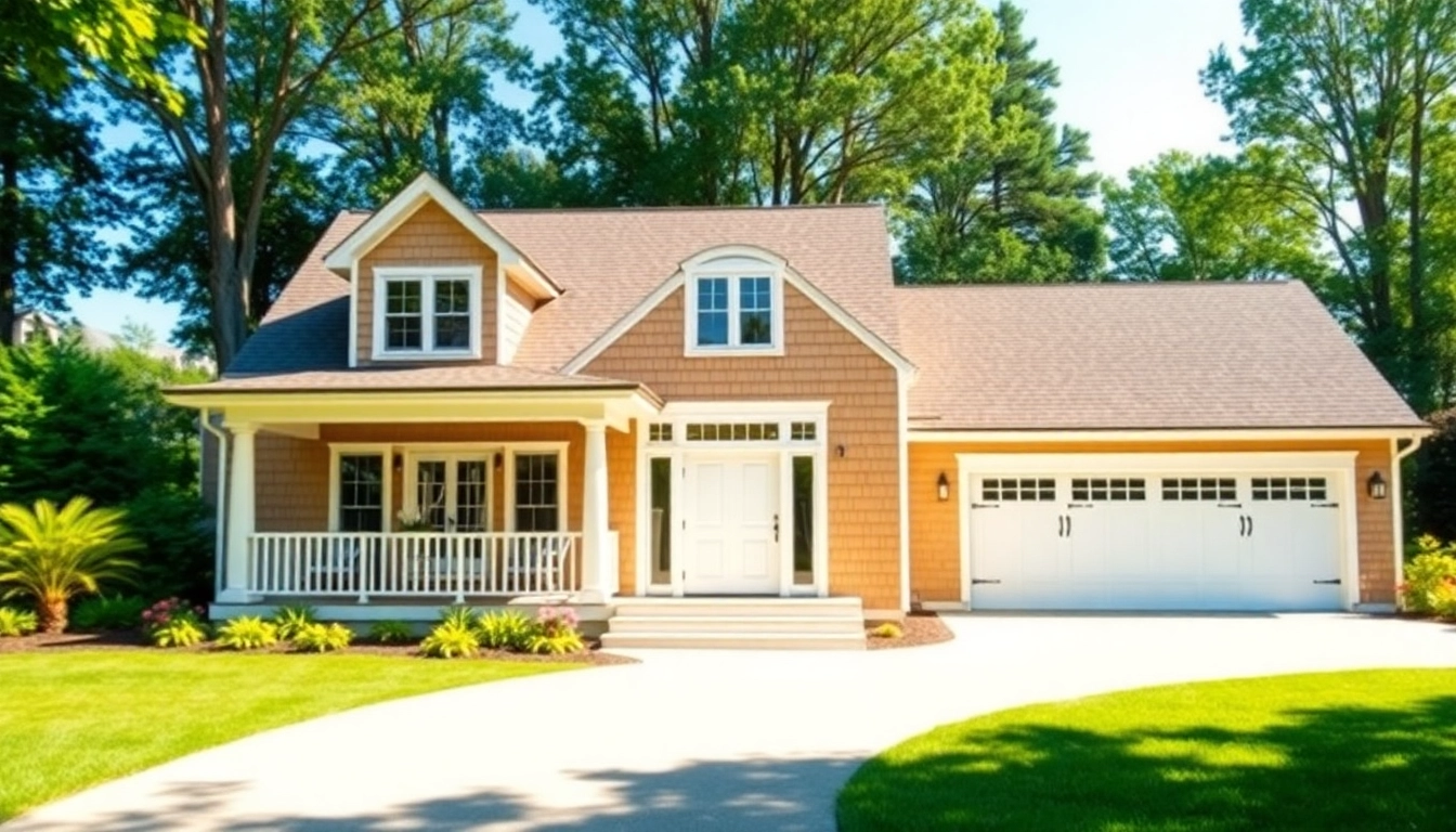 Cape Cod home addition showcasing a stylish attached garage and inviting front porch.