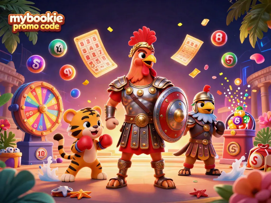Boost your wins with mybookie promo code in a vibrant casino-themed scene