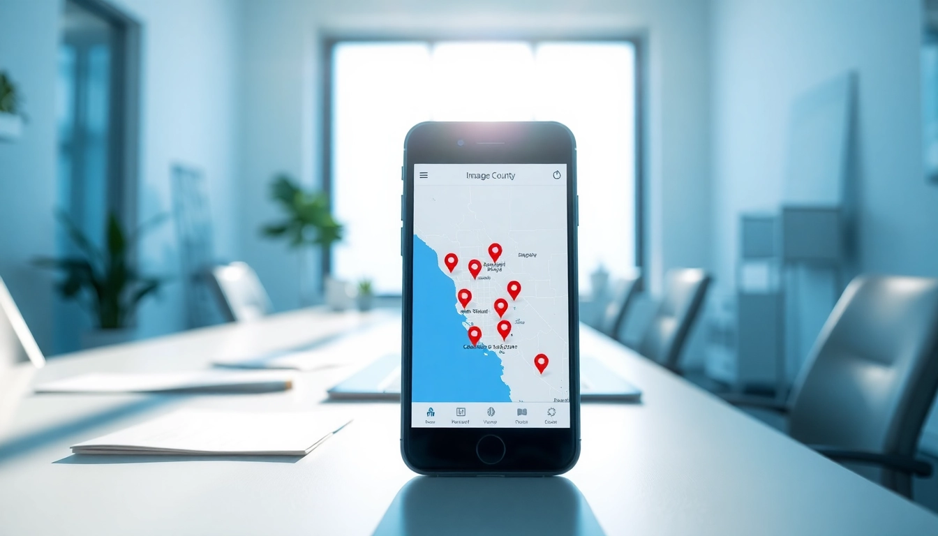 Browse the Orange County Jail Inmate Locator on a smartphone displayed in a bright, professional setting.