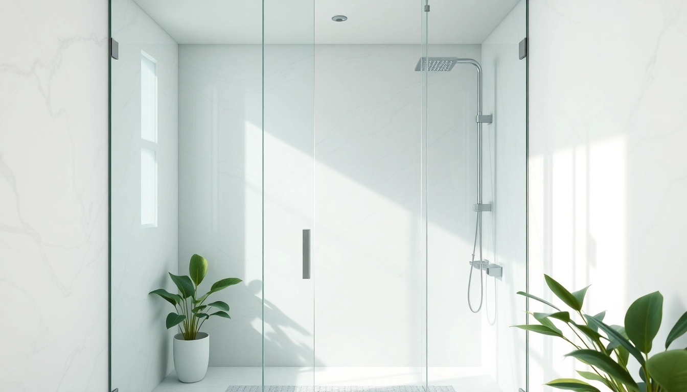 Experience elegant showers in a modern bathroom with stunning designs and soothing ambiance.